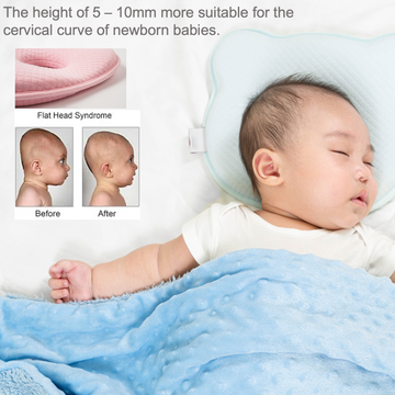 AgapeStar Baby Memory Foam Pillow Flat Head Prevention Gift Set (1 Pillow + 1 Removable Cotton cover)